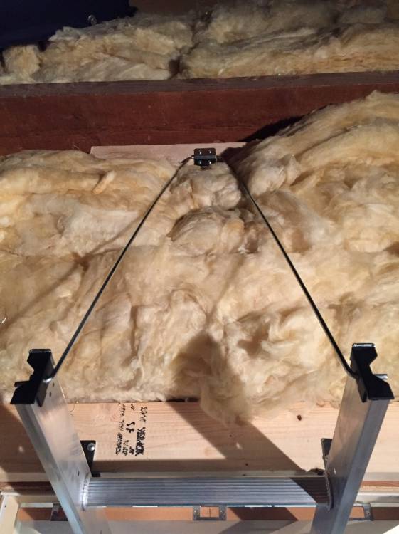 Werner Abru 2 and 3 section Loft Ladder Swing Pivot Arm V Rod ALadder