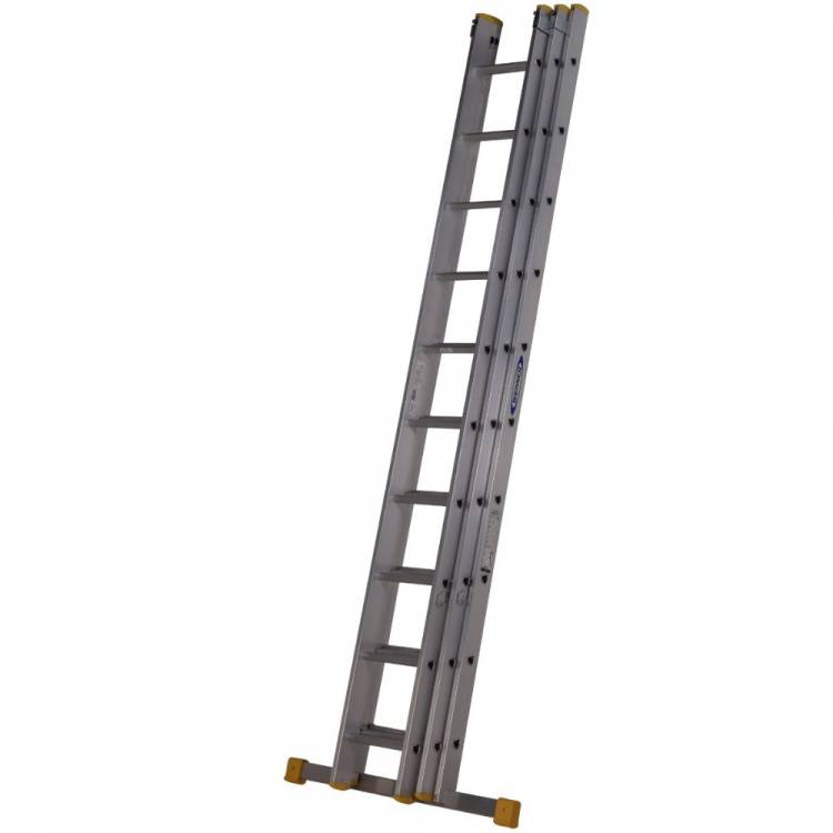 WERNER 3.0m BOX SECTION TRIPLE EXTENSION LADDER 7232918 ALadder.co.uk